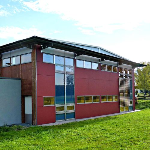 Bardage en panneaux - SPORTHALLE SERSHEIM - ALUCOBOND - en aluminium / en composite / à emboîtement