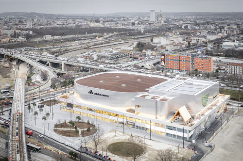 Plaquette de parement en aluminium - ADIDAS ARENA - ALUCOBOND - pour façade / brossée / naturelle