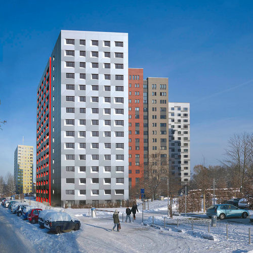 Bardage en panneaux - STUDENT RESIDENCE DRESDEN - ALUCOBOND - en aluminium / en composite / vertical