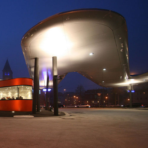 Panneau composite de revêtement - BUSBAHNHOF JENA - ALUCOBOND - pour bâtiment / pour marquise / pour abri
