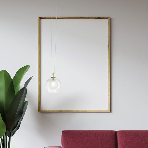 Suspension - ALADINO - Miloox - en laiton brossé / en verre borosilicaté / en verre dépoli