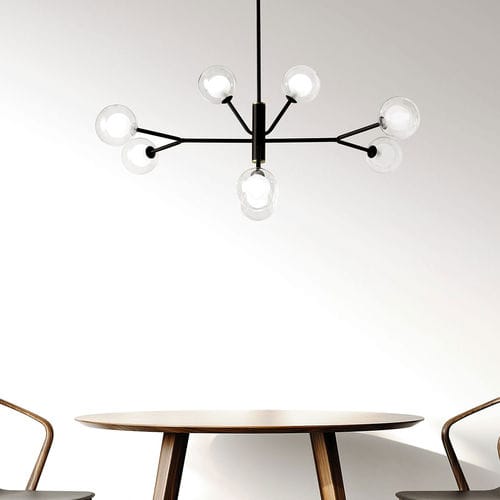 Lustre contemporain - COSMO - Miloox - en métal peint / en verre borosilicaté / 5 ampoules