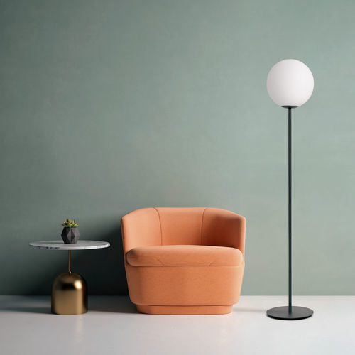 Lampe de sol - JUGEN - Miloox - en métal / en opale / en verre