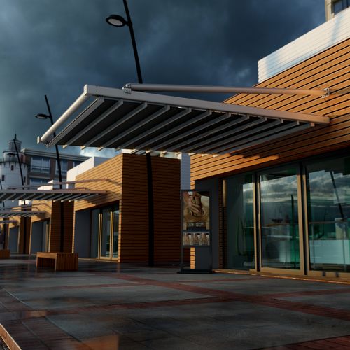 Pergola suspendue - DAKHLA ALERO LITE - Sahara Pergolas - en aluminium / couverture en toile / couverture coulissante