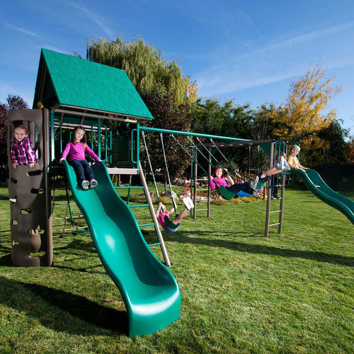 Structure de jeu pour aire de jeux - BIG STUFF DELUXE SWING SET - Lifetime - en HDPE