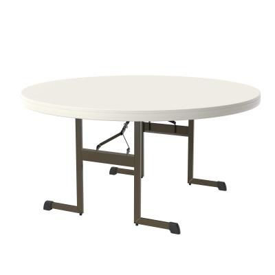 Table contemporaine - 80313G - Lifetime - en polyéthylène haute densité PEHD / avec piètement en acier thermolaqué / ronde