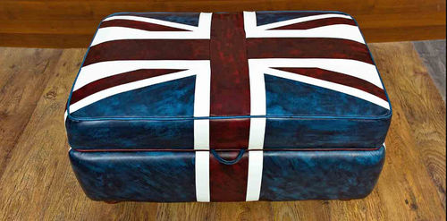 Ottoman contemporain - FLAG  - Harleq - en cuir / rectangulaire / avec rangement