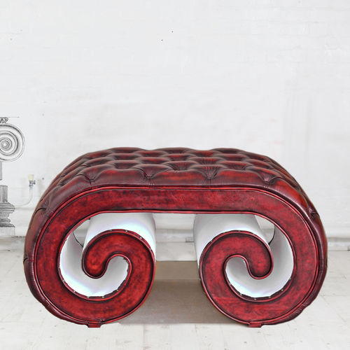 Ottoman chesterfield - IONIC-OUT - Harleq - en cuir / sur mesure / personnalisable