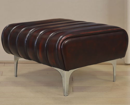 Ottoman contemporain - TUBES - Harleq - en cuir / rectangulaire / d'intérieur