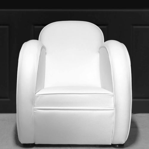 Fauteuil club Art Déco - AVIATOR - Harleq - en cuir / couleur personnalisable / blanc