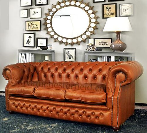 Canapé chesterfield - KNIGHTSBRIDGE - Harleq - en cuir / fait main / marron