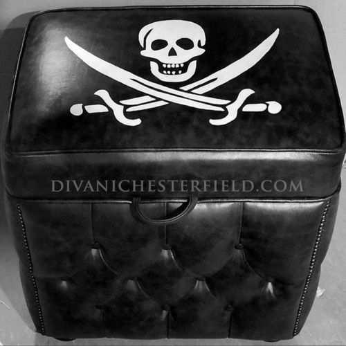 Pouf chesterfield - EXCLUSIVE - Harleq - en cuir / carré / autres formes