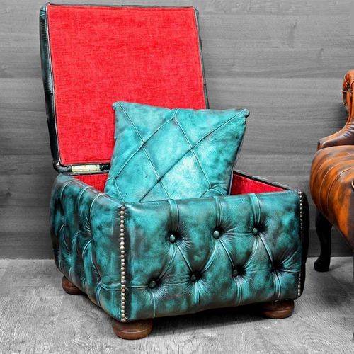 Boîte de rangement en bois - BOX - Harleq - en cuir