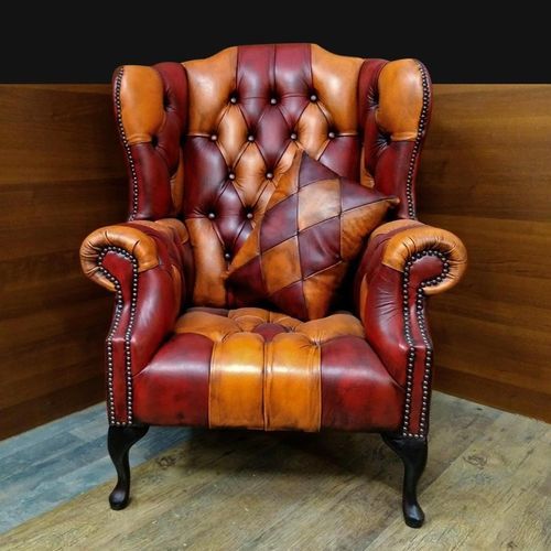 Fauteuil chesterfield - FOOTBALL  - Harleq - en cuir / en hêtre / à oreilles