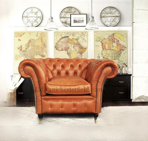 Fauteuil chesterfield - BUCKINGHAM - Harleq - en cuir / en hêtre / fait main