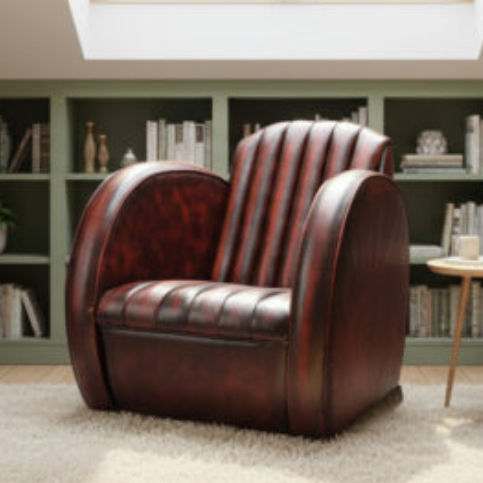 Canapé compact - AVIATOR - Harleq - de style Art Déco / en cuir / avec accoudoirs