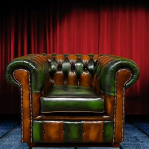 Canapé chesterfield - ORGANIC  - Harleq - en cuir / marron / multicolore