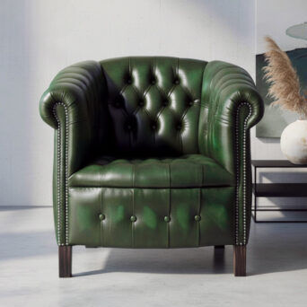 Fauteuil contemporain - BYRON - Harleq - en cuir / bleu / vert