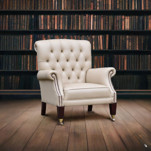 Fauteuil chesterfield - LIBRARY - Harleq - en cuir / en laiton / en acier