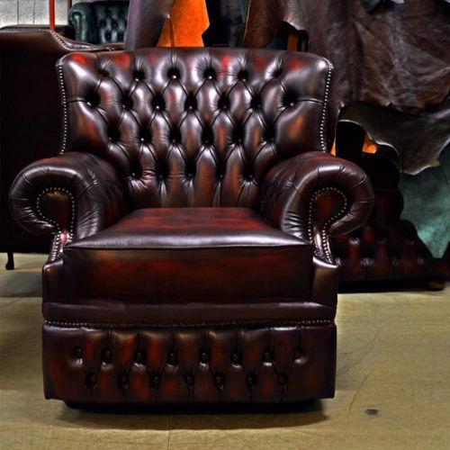 Fauteuil contemporain - MONK - Harleq - en cuir / rouge / vert