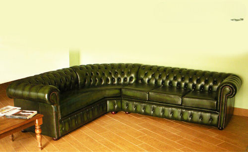 Canapé contemporain - ANGOLARE - Harleq - en cuir / bleu / vert