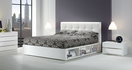 Lit double - PONGO G ETHOS - OGGIONI - contemporain / avec tête de lit tapissée / avec rangement