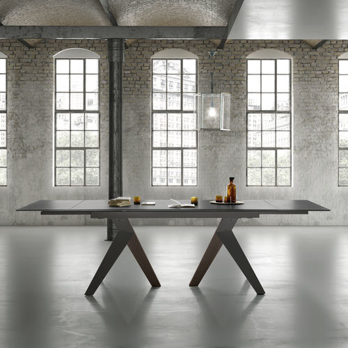 Table contemporaine - FLY - ZAMAGNA ITALIA - en bois massif / en chêne naturel / en verre