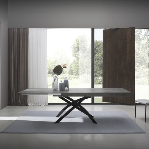 Table contemporaine - TWIST  - ZAMAGNA ITALIA - en chêne / en chêne naturel / en verre