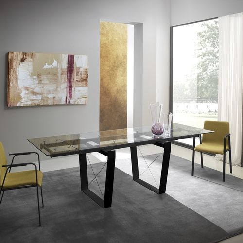 Table contemporaine - FROM - ZAMAGNA ITALIA - en verre / en verre laqué / en stratifié