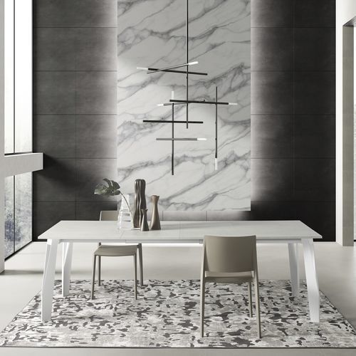 Table contemporaine - JET - ZAMAGNA ITALIA - en bois / en verre / en stratifié