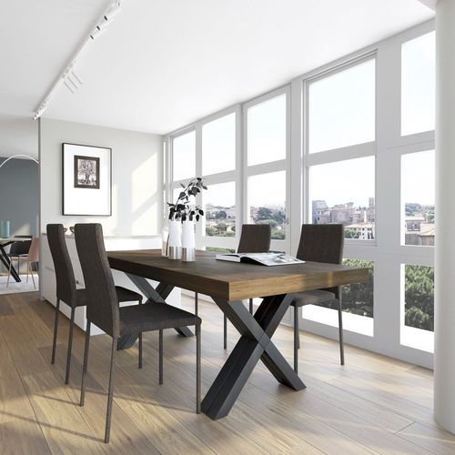 Table contemporaine - XL - ZAMAGNA ITALIA - en stratifié / en mélaminé / avec piètement en métal peint