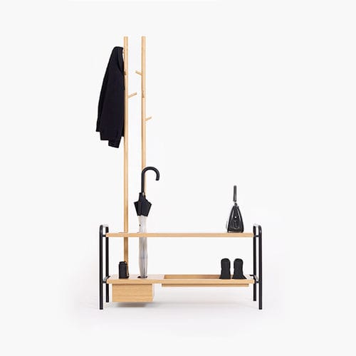 Porte-manteau sur pied - RACHEL  - Marqqa - contemporain / en acier laqué / en chêne