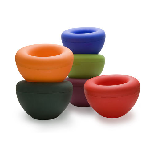 Jardinière en polyéthylène rotomoulé - SCOOP©  - manga street - en polyéthylène basse densité (PEBD) / ronde / 100% recyclable