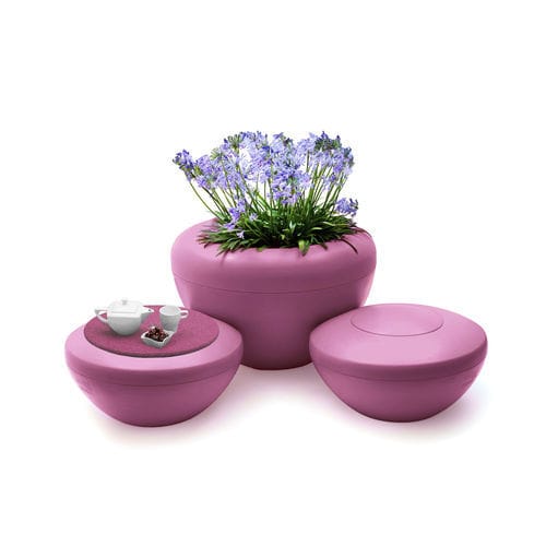 Jardinière en plastique recyclé - Scoop & Scoopi Flower - manga street - conique / à roulettes / avec support