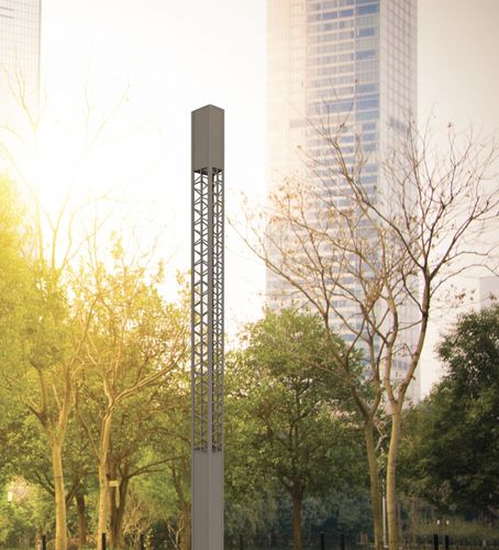 Colonne lumineuse contemporaine - IRUTA SKEW - BSI LIGHTING TECHNOLOGIES INC. - en inox / en fonte d'aluminium / en verre trempé