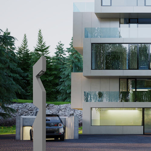 Borne d'éclairage résidentielle - IODIN RX - BSI LIGHTING TECHNOLOGIES INC. - urbaine / contemporaine / avec diffuseur en verre trempé