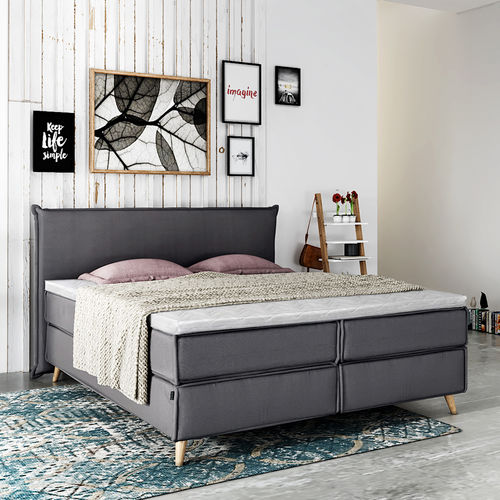 Lit double - AR-100-10-10-10-001 - PLACE TO BE. - simple / design scandinave / tapissé