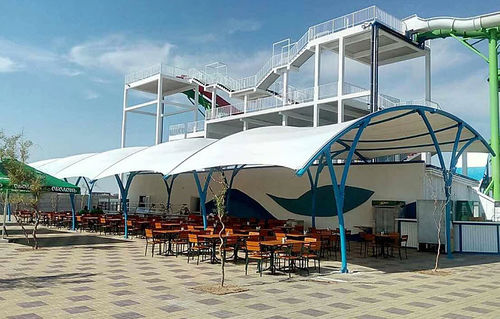 Structure tendue auvent - Vector Trade UK - pour couverture / avec membrane en pvc / pour espace public