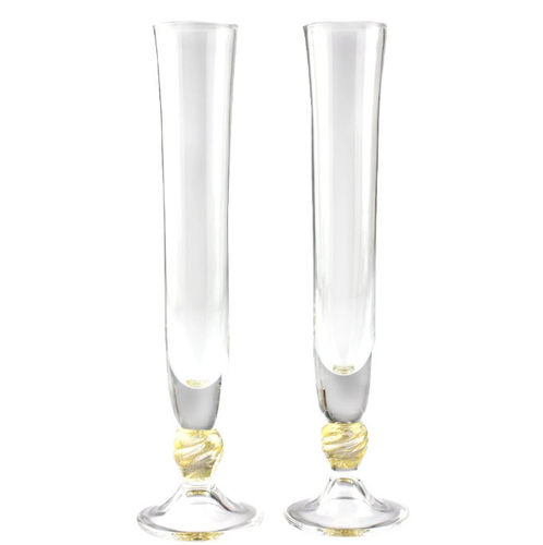 Flûte à champagne en verre soufflé - TOAST - YOU & ME - Original Murano Glass s.n.c. - en verre de Murano / en or