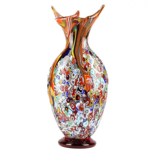 Vase contemporain - PUNK MILLEFIORI AND SILVER : SYMPHONY  - Original Murano Glass s.n.c. - en verre soufflé / en verre de Murano / multicolore