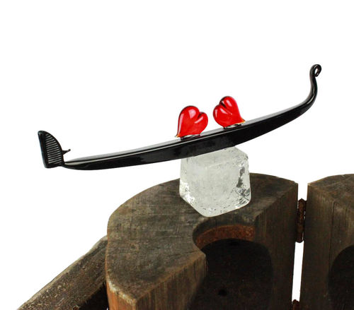 Sculpture en verre de Murano - GONDOLA HEARTS LOVE - VENICE - Original Murano Glass s.n.c. - d'extérieur