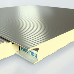 Panneau sandwich pour façade - ISOPARETE PLISSÉ - ISOCINDU SA DE CV - pour mur / 2 faces métalliques / âme en polyuréthane PUR