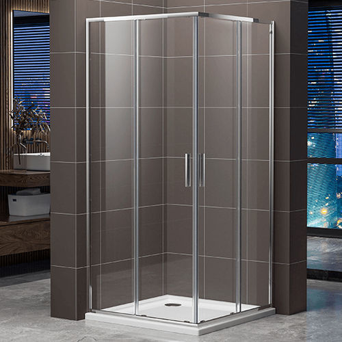 Cabine de douche en verre - A2721 - Shaoxing Joyful Bathroom Co., Ltd - alliage d'aluminium / avec porte battante / carrée