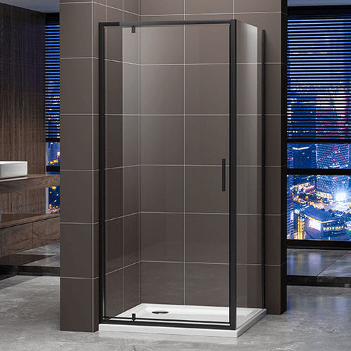 Cabine de douche alliage d'aluminium - A2724 - Shaoxing Joyful Bathroom Co., Ltd - avec porte pivotante / carrée / en verre transparent