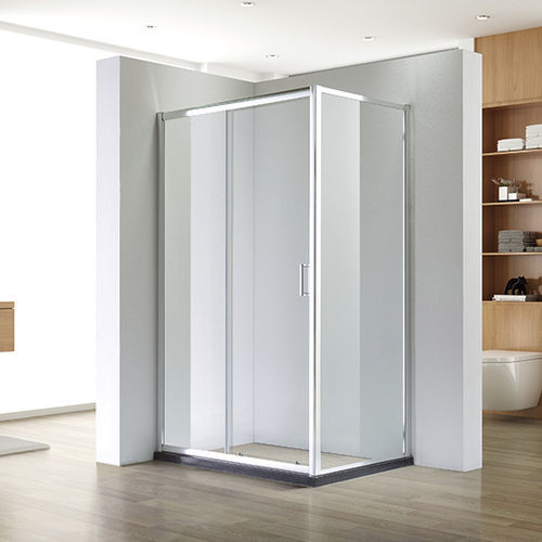 Cabine de douche en verre - A1800T-W - Shaoxing Joyful Bathroom Co., Ltd - à portes coulissantes / d'angle / en verre transparent
