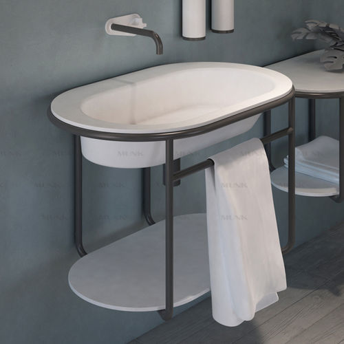 Vasque suspendue - P148W1 - Munk Building Materials Co., Ltd. - en acrylique / en Solid Surface / avec étagère intégrée
