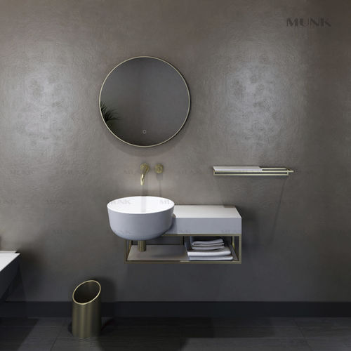 Vasque suspendue - P128W1+S107W1 - Munk Building Materials Co., Ltd. - en acrylique / en Solid Surface / avec plan intégré