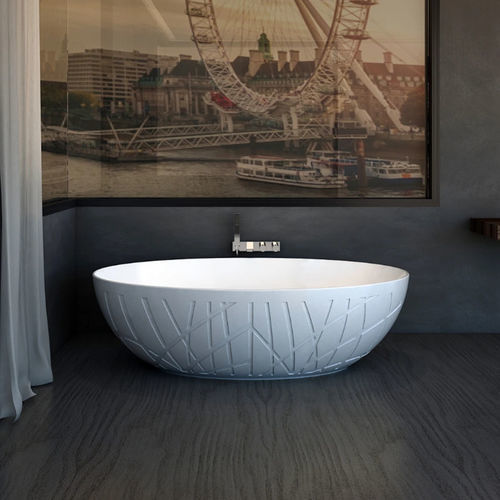Baignoire ovale - B117W4 - Munk Building Materials Co., Ltd. - en îlot / pour habitat / en Solid Surface