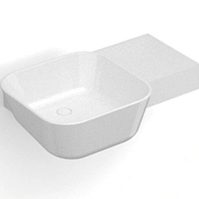 Vasque murale - P128W2 - Munk Building Materials Co., Ltd. - en Solid Surface / rectangulaire / 1 trou