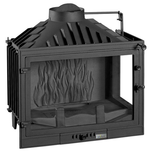 Insert de cheminée d'angle - UNIFLAM 700 STANDARD RIGHT - Parkanex Sp. z o.o. - à bois